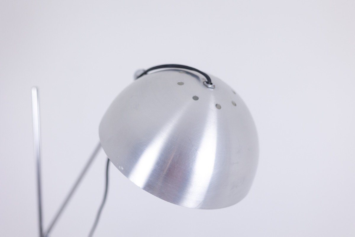 Maison Jansen. Polished And Brushed Metal Floor Lamp. 1970s. Ls6178189a-photo-3