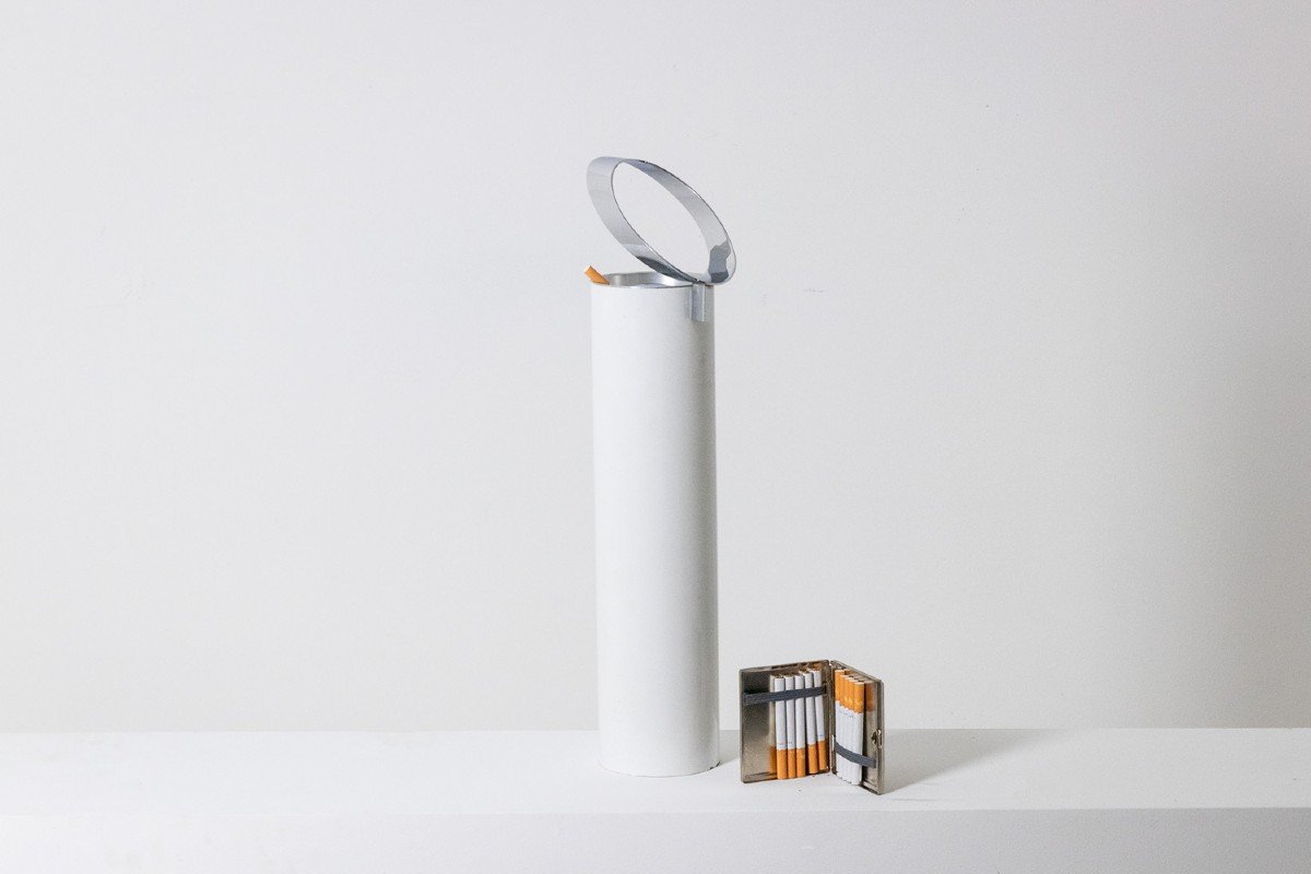 Maison Jansen. Ashtray In Lacquered And Chromed Metal. 1970s. Ls6182409m-photo-2