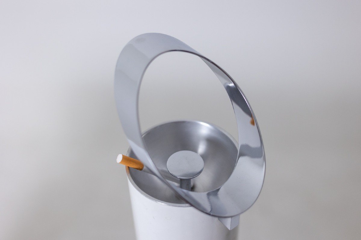 Maison Jansen. Ashtray In Lacquered And Chromed Metal. 1970s. Ls6182409m-photo-3
