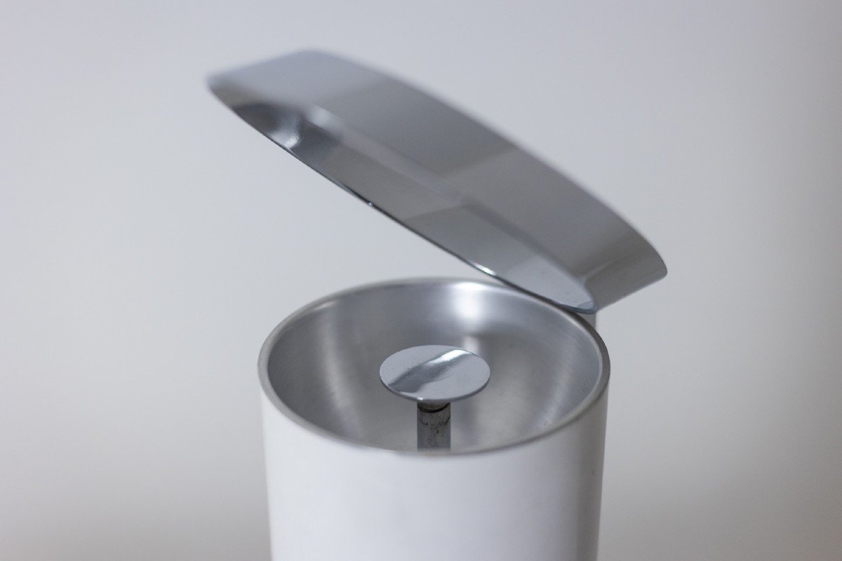 Maison Jansen. Ashtray In Lacquered And Chromed Metal. 1970s. Ls6182409m-photo-4