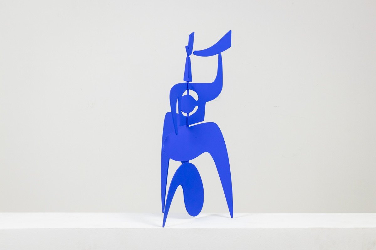 Antonine De Saint Pierre. Sculpture « Bugler » Bleue. Contemporain. Ls6243487u-photo-3