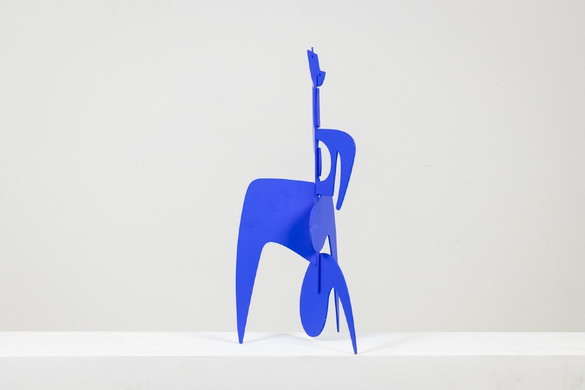 Antonine De Saint Pierre. Sculpture « Bugler » Bleue. Contemporain. Ls6243487u-photo-4
