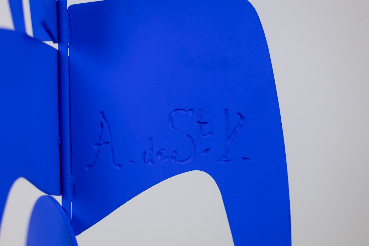 Antonine De Saint Pierre. Sculpture « Bugler » Bleue. Contemporain. Ls6243487u-photo-6