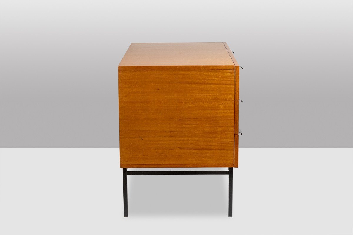 André Monpoix. Commode En Merisier Blond Vernis. Années 1960. Ls62821109m-photo-1