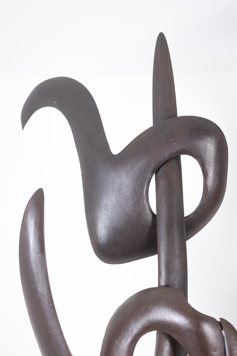 Antonine De Saint Pierre. Curved Metal Sculpture. Contemporary Work. Ls62278160-photo-2