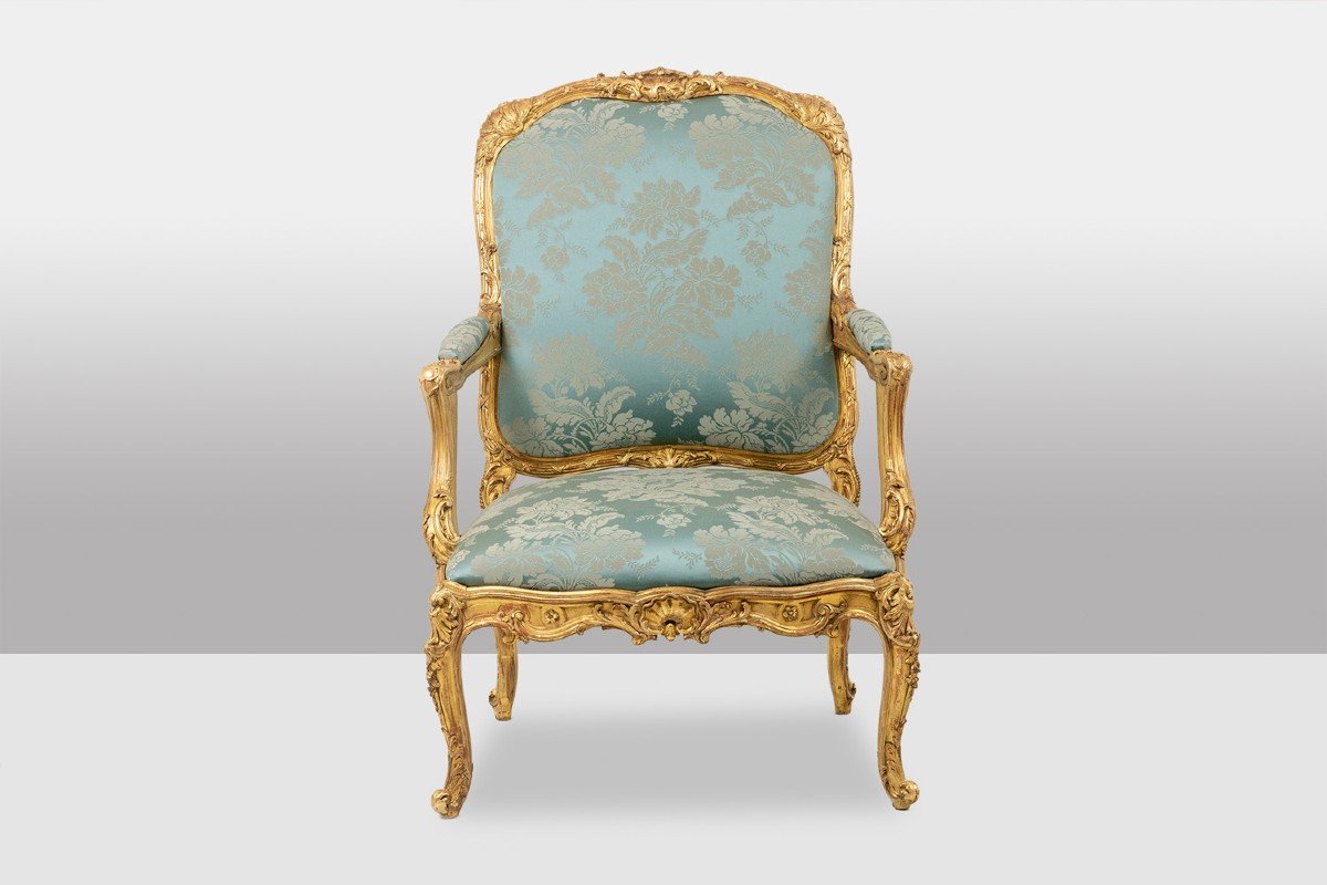 Louis XV Style Living Room With Gilded Wood Frame. Circa 1880. Ls61405700/5b-photo-2