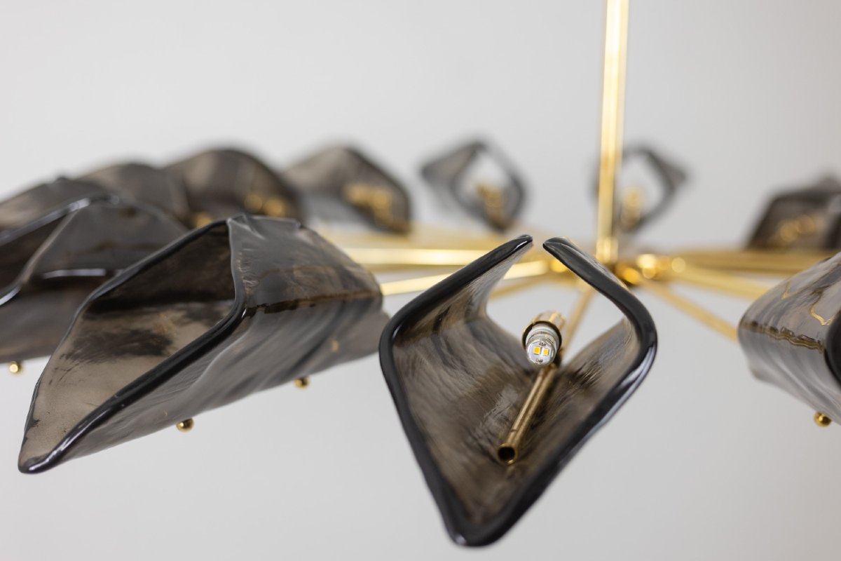 Simone Malachin. Lustre « étoile » En Verre De Murano. Contemporain. Ls64041509i-photo-1