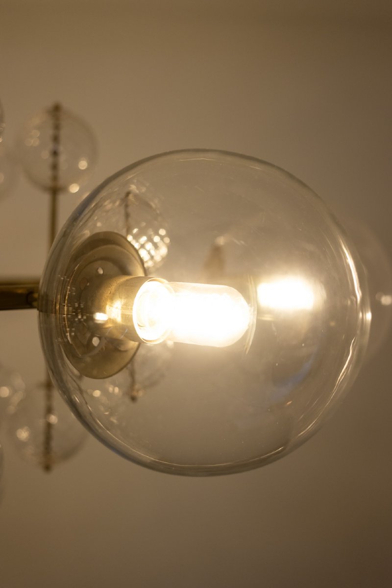 Large Chandelier In Gilded Brass And Decorative Balls. 1970s. Ls62621809p-photo-5