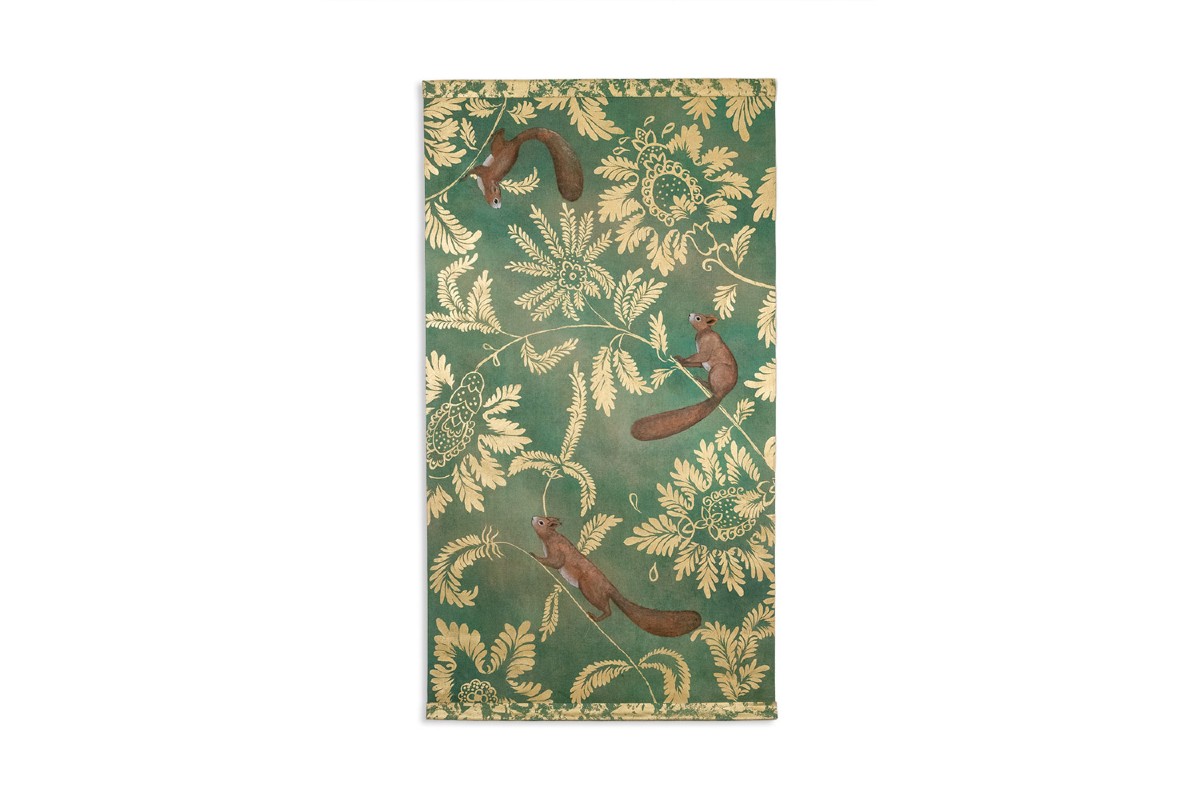 Toile Peinte Représentant Des écureuils. Contemporain. Ls63331080a