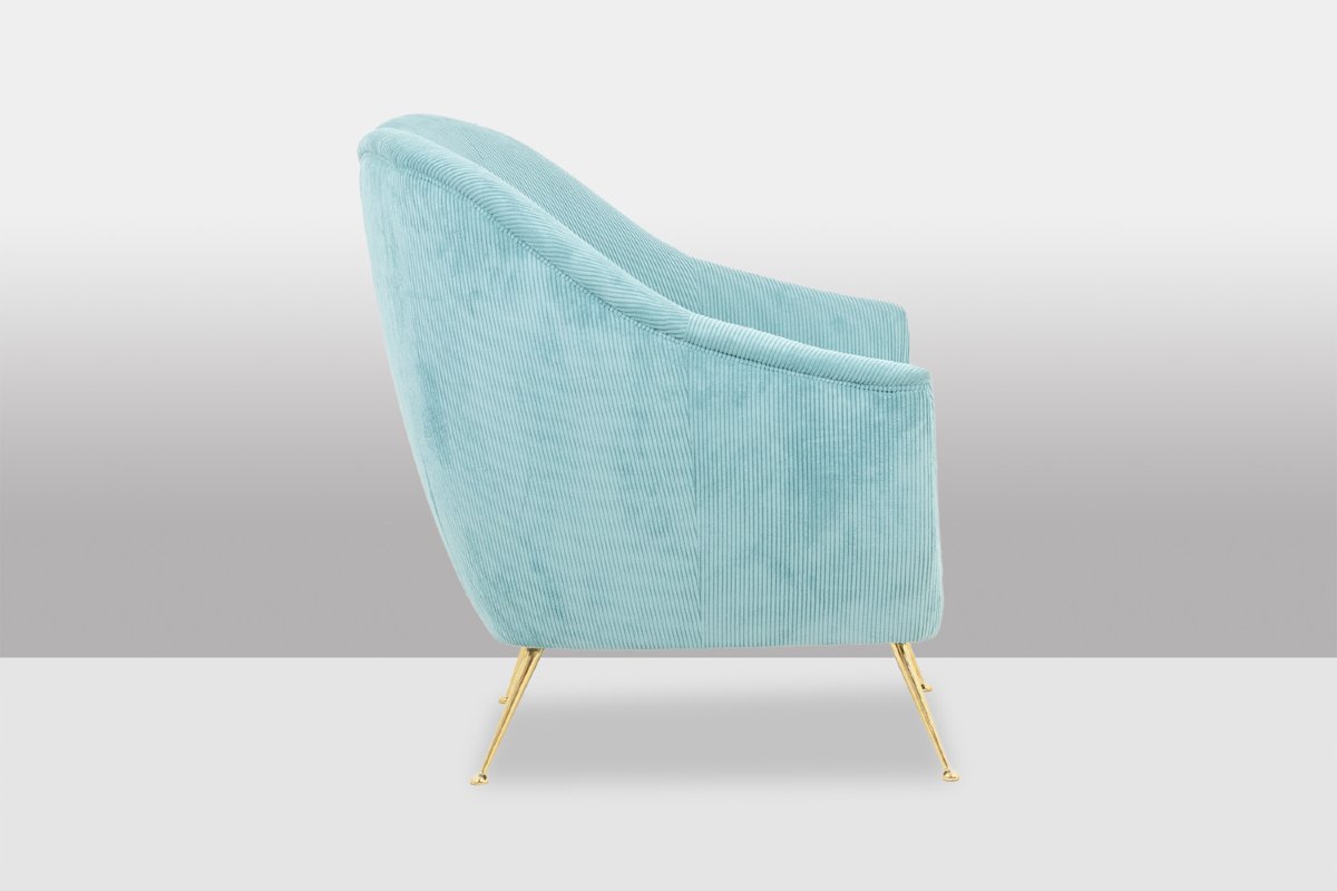 Pair Of Corduroy Armchairs. Contemporary Work. Ls?1809a-photo-3