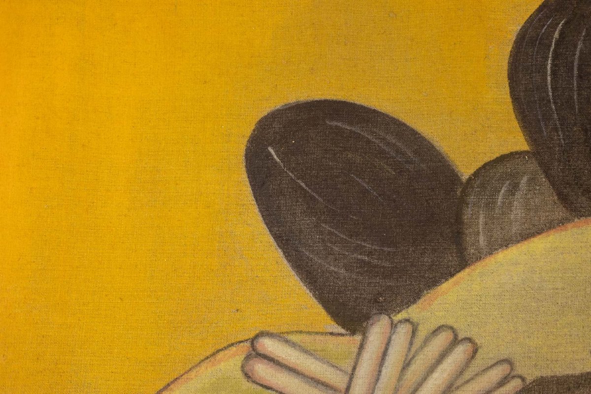 Painted Canvas Representing A Japanese Woman. Contemporary Work. Ls6342676/1-photo-3