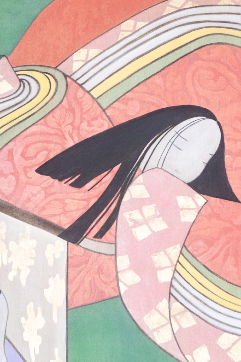Toile Peinte Représentant Des Danseuses Japonaises. Contemporain. Ls63431089p-photo-3