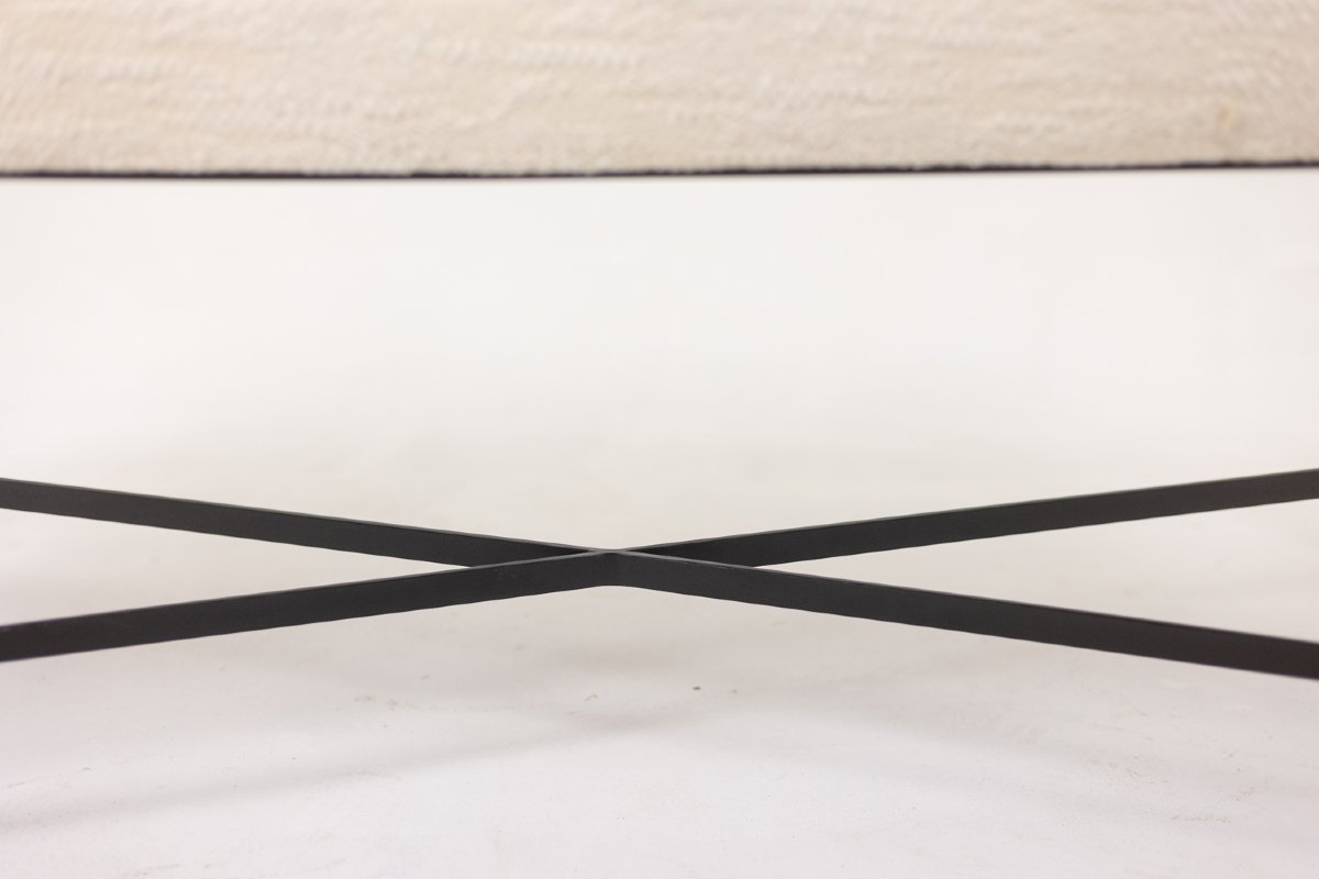Pair Of White Benches, In Lacquered And Gold Metal. 2000s. Ls6364756m-photo-2
