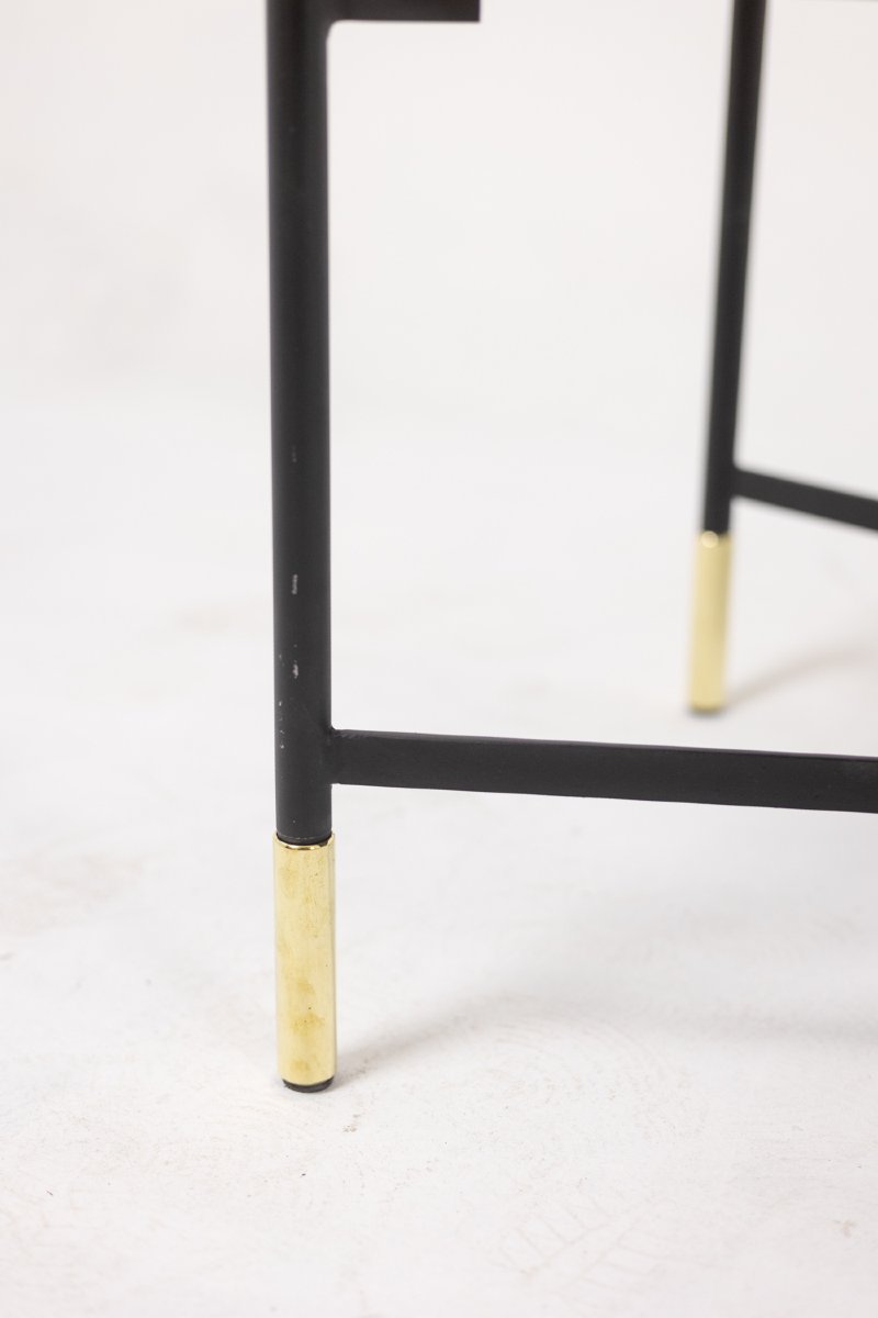 Pair Of White Benches, In Lacquered And Gold Metal. 2000s. Ls6364756m-photo-5