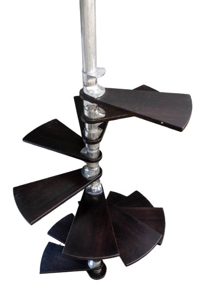 Roger Tallon. Aluminum And Mahogany Spiral Staircase. Circa 1970. Ls64143509m-photo-5