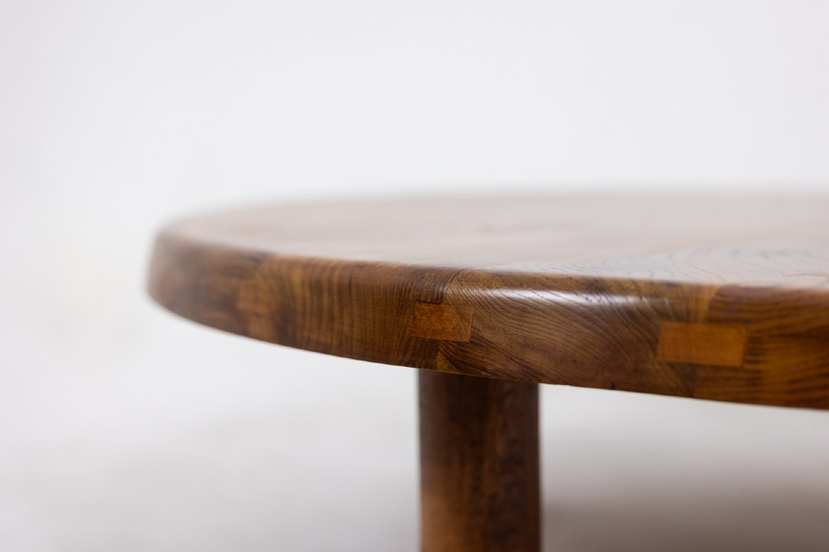 Pierre Chapo. Table basse en orme massif blond. Années 1970. LS64913509U-photo-1