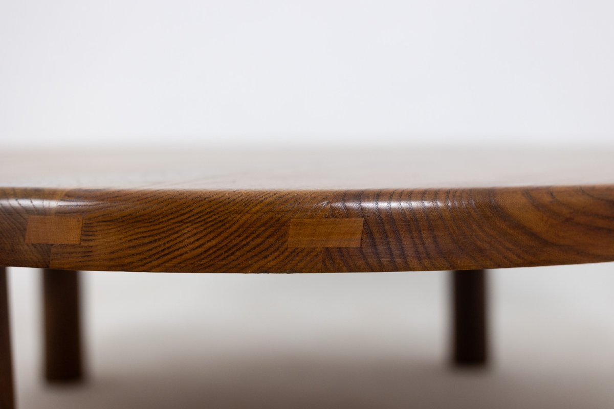Pierre Chapo. Table basse en orme massif blond. Années 1970. LS64913509U-photo-2