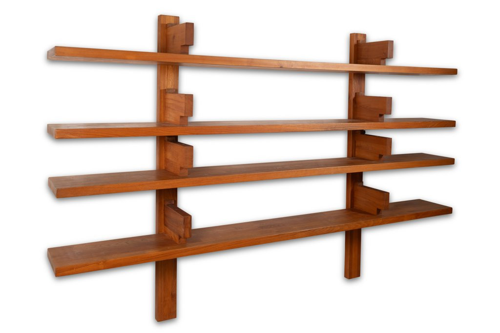 Pierre Chapo. Model “b17c” Bookcase In Elm. 1970s. Ls65178968p-photo-1