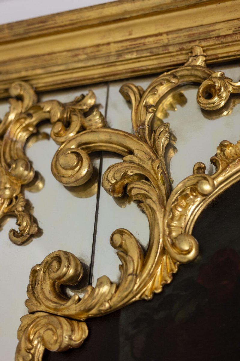 Grand trumeau, ou miroir à parcloses, de style Louis XV. Années 1950. LS54942157U-photo-2
