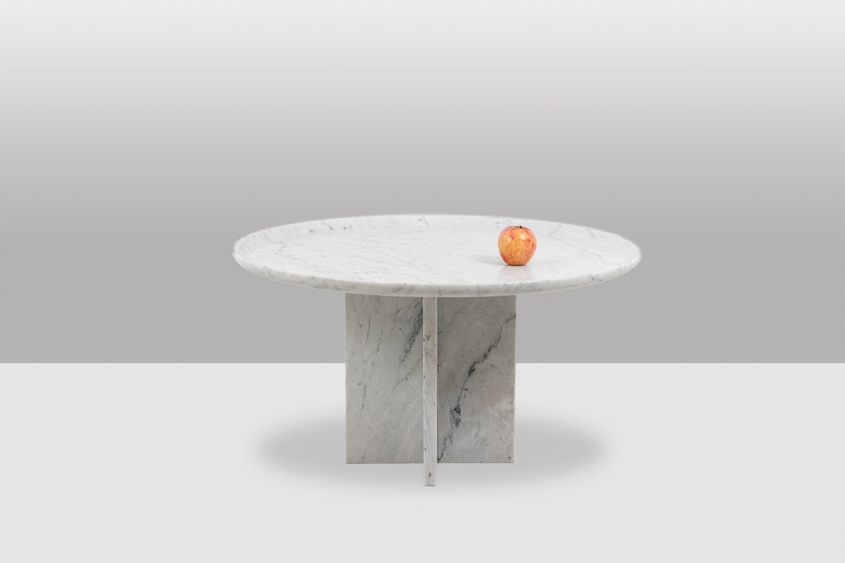 Pair Of Nesting Tables In Carrara Marble. Contemporary. Ls64411609m-photo-8