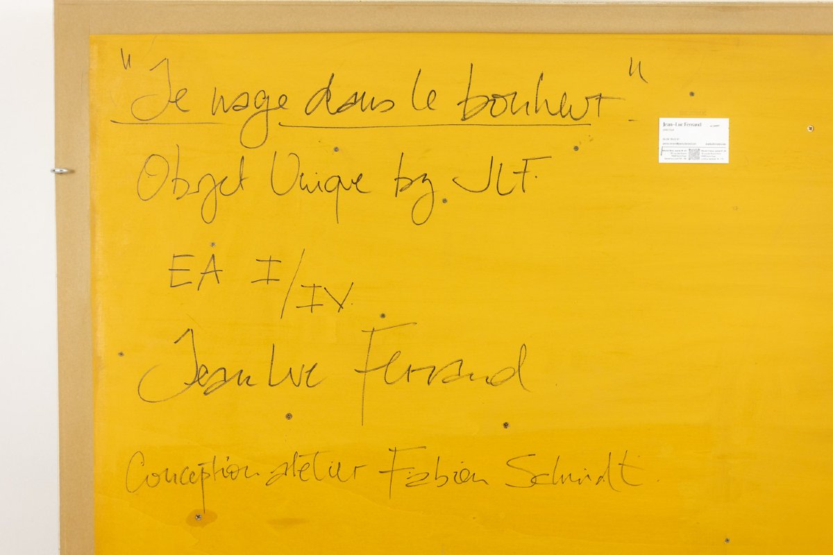 Panneau en bas-relief intitulé 'Je nage dans le bonheur'. Contemporain. LS64453009P-photo-3