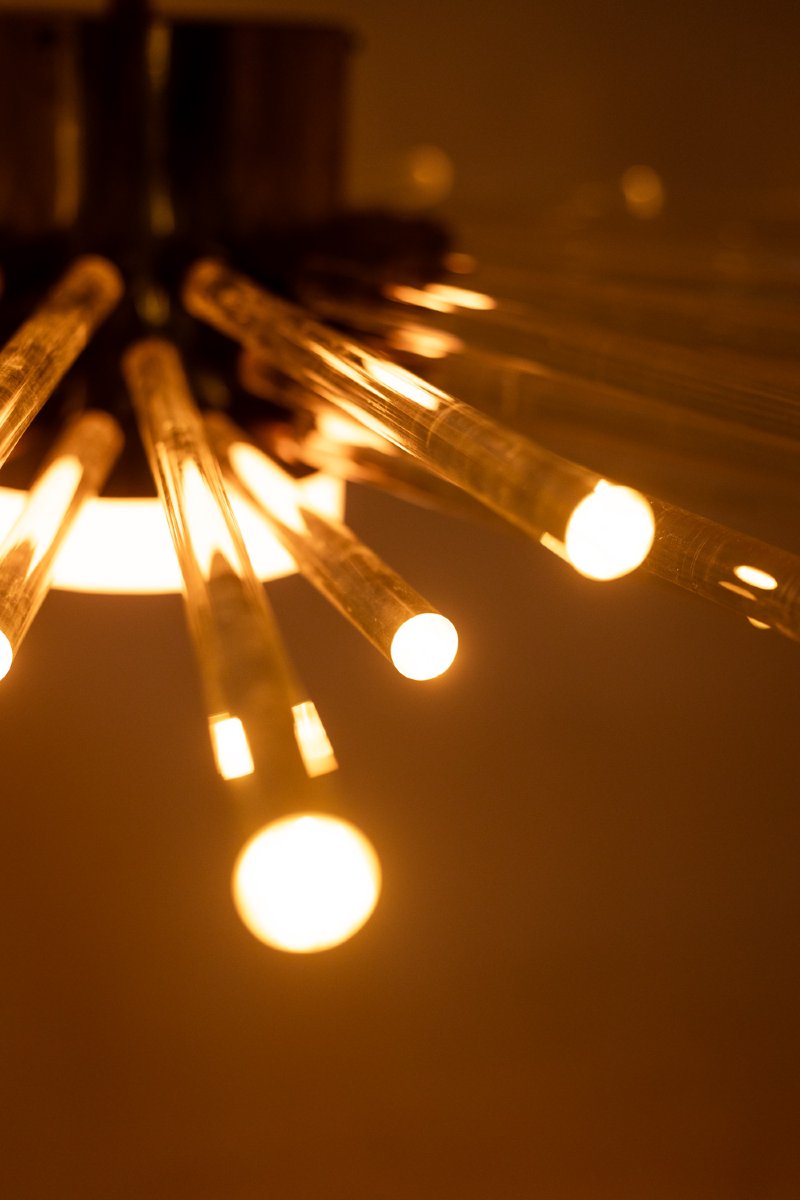 Lustre à tubes de verres, rayonnant. Création contemporaine. LS64491709P-photo-2