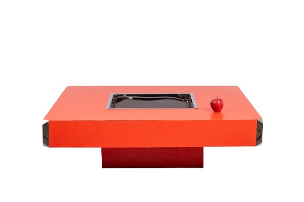 Willy Rizzo. Table basse laquée formant bar. Années 1970. LS64841359O-photo-2