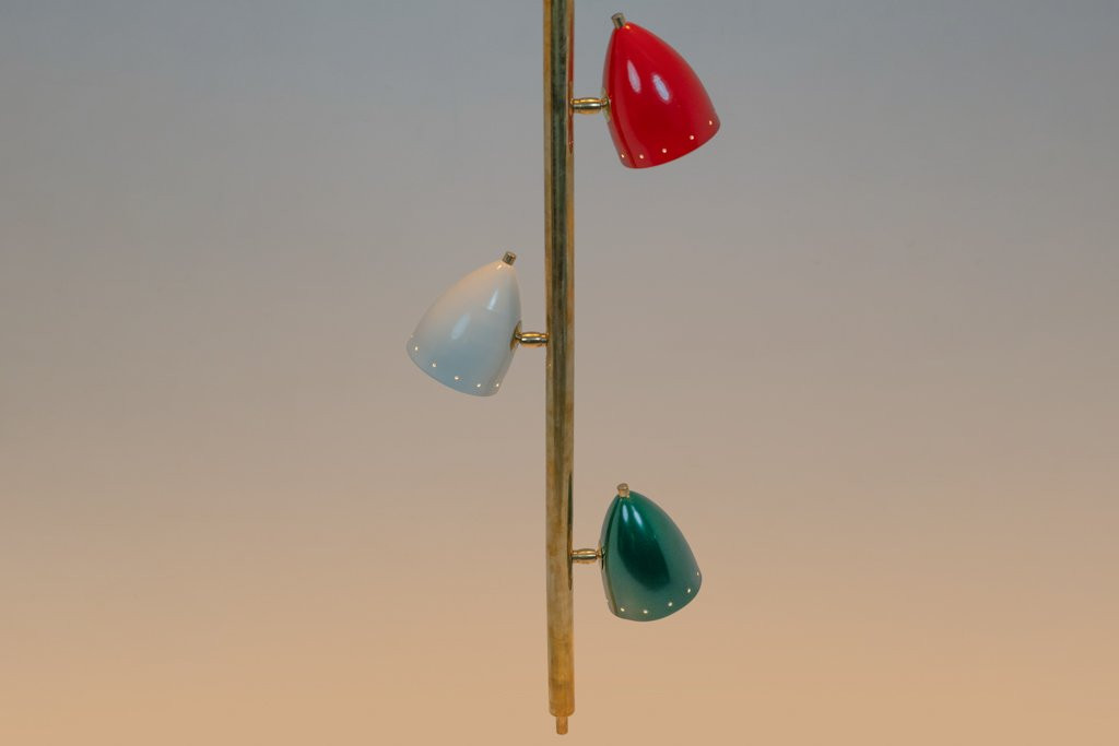 Tubular Hanging Lamp In Patinated And Lacquered Brass. Contemporary Ls6534711z-photo-1