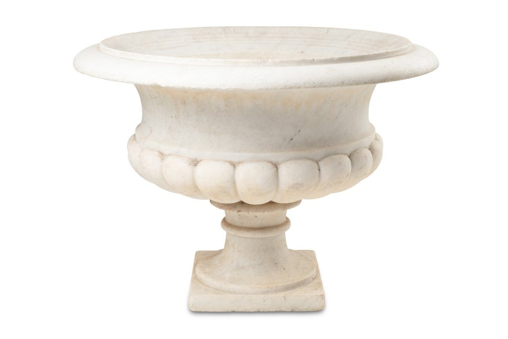 Medicis Marble Vase With Gaudronnée Body And Flared Neck. Circa 1880 Ls6458208p-photo-3