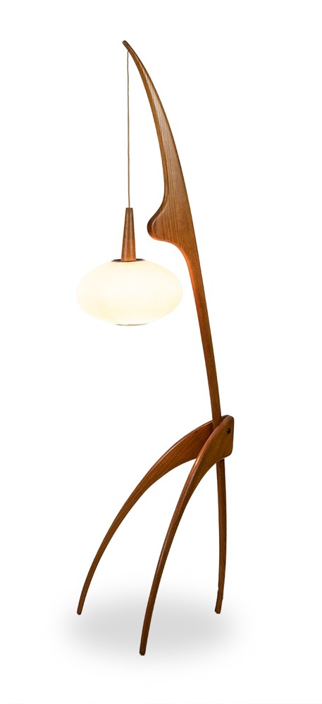 François Rispal. Lampe de sol, modèle « Mante religieuse ». Années 1950-60.  LS56591406