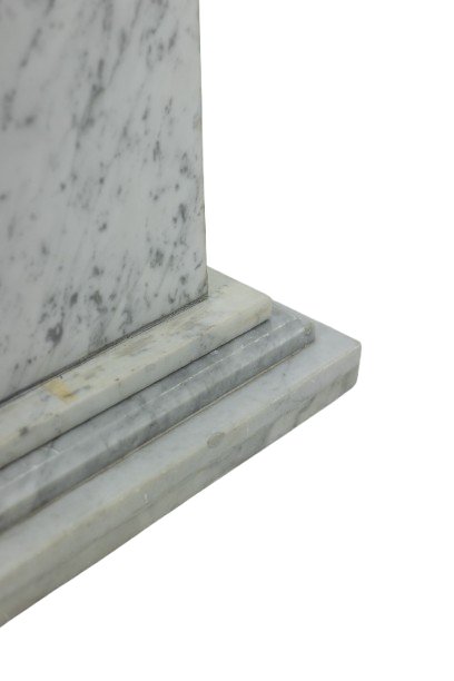 Paire de colonnes de style Art Déco, en marbre blanc, XXe siècle.  LS6476409P   -photo-6