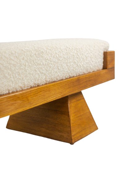 Banc en frêne blond. Travail artisanal du 20e siècle. LS6502908Y-photo-4