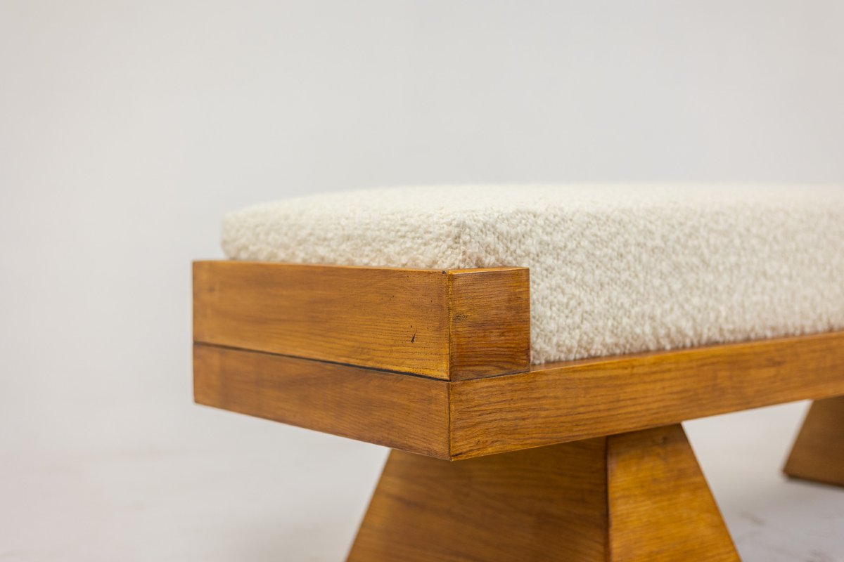 Banc en frêne blond. Travail artisanal du 20e siècle. LS6502908Y-photo-5