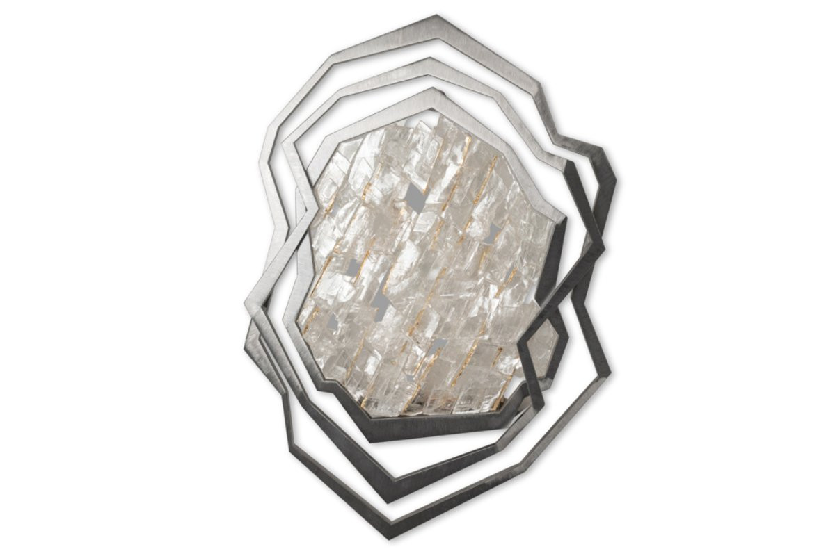Paire d’appliques en métal brossé et cristal de roche. Contemporain. LS65333801H-photo-2
