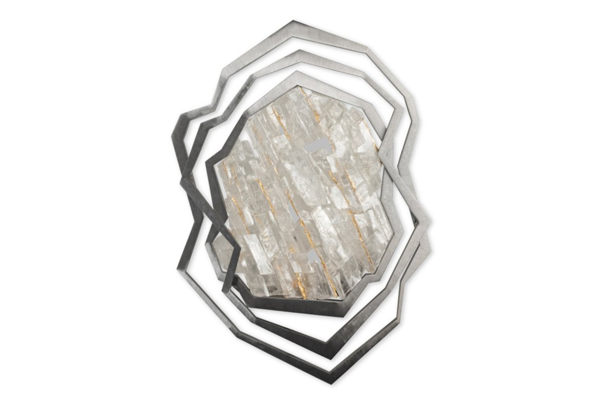 Paire d’appliques en métal brossé et cristal de roche. Contemporain. LS65333801H-photo-4