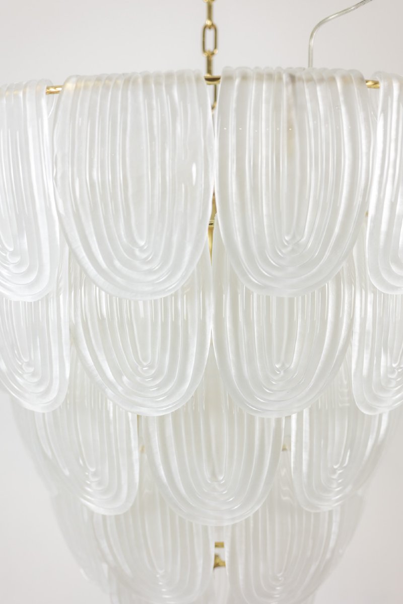Translucent White Murano Glass Chandelier. Italy, Contemporary Work. Ls64641401-photo-6