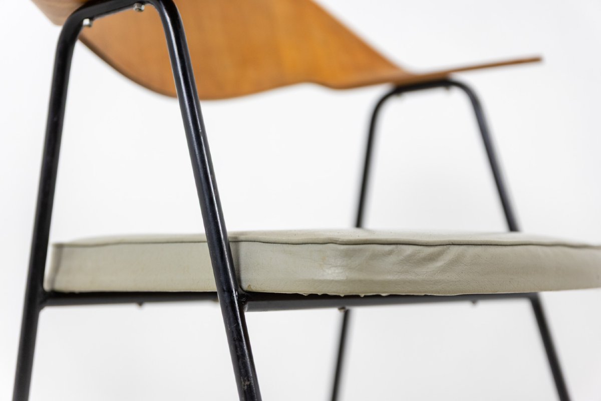 Robin Day. Fauteuil de bureau en bois thermoformé. Airborne vers 1950-60. LS6514405-photo-2