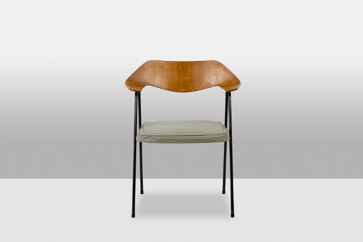 Robin Day. Fauteuil de bureau en bois thermoformé. Airborne vers 1950-60. LS6514405-photo-4