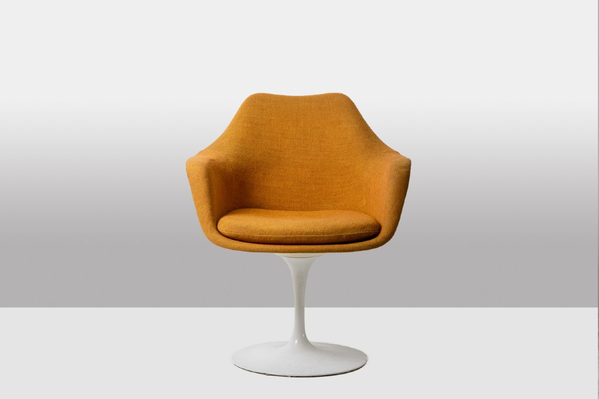 Eero Saarinen pour Knoll. Fauteuil 'Tulipe' jaune safran. Circa 1960-70 LS6555609P-photo-2