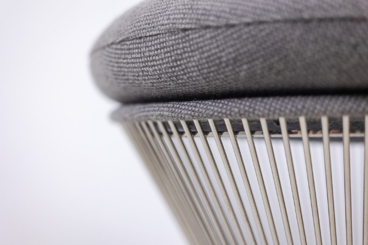 Warren Platner pour Knoll. Tabouret rond, piètement métal. Circa 1970 LS6556559T-photo-1