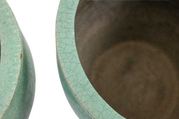 Pair Of Large Glazed Terracotta Planters. 1950s. Ls6557309p-photo-4