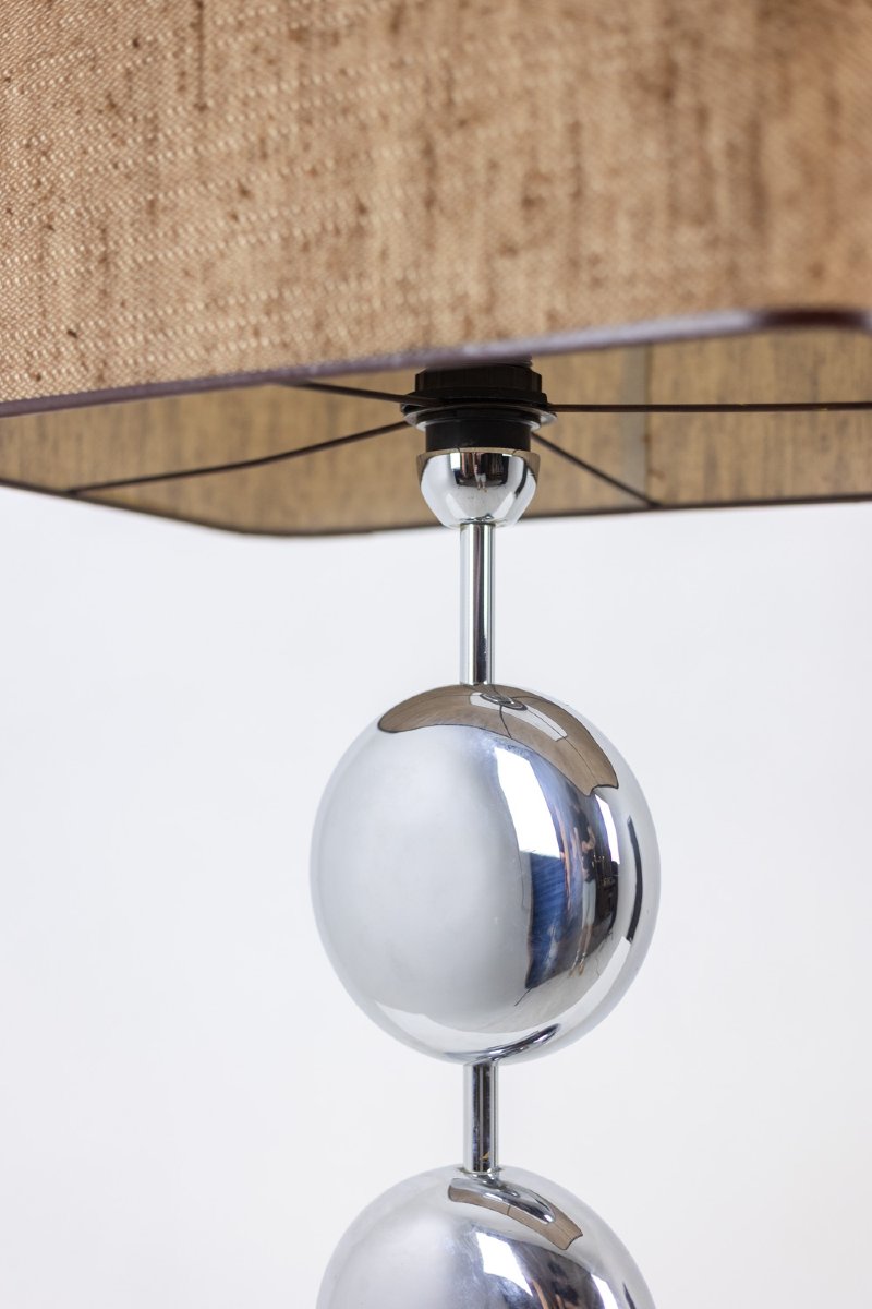 Chrome-plated Metal Lamp. Signed Chalier Paris. Circa 1970 Ls6558259-photo-4