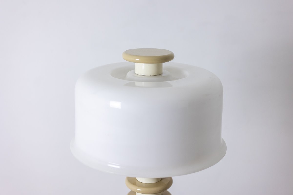 Ettore Sottsass. Floor Lamp In White And Beige Lacquered Wood. 1980s-90s Ls6578809-photo-3