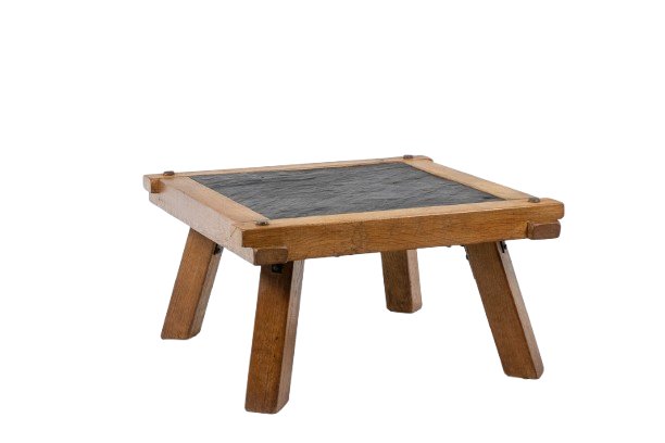 Pair Of Brutalist Coffee Tables In Oak And Slate. Circa 1960. Ls66021256/2p-photo-3