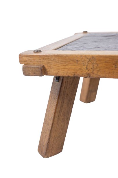 Pair Of Brutalist Coffee Tables In Oak And Slate. Circa 1960. Ls66021256/2p-photo-8