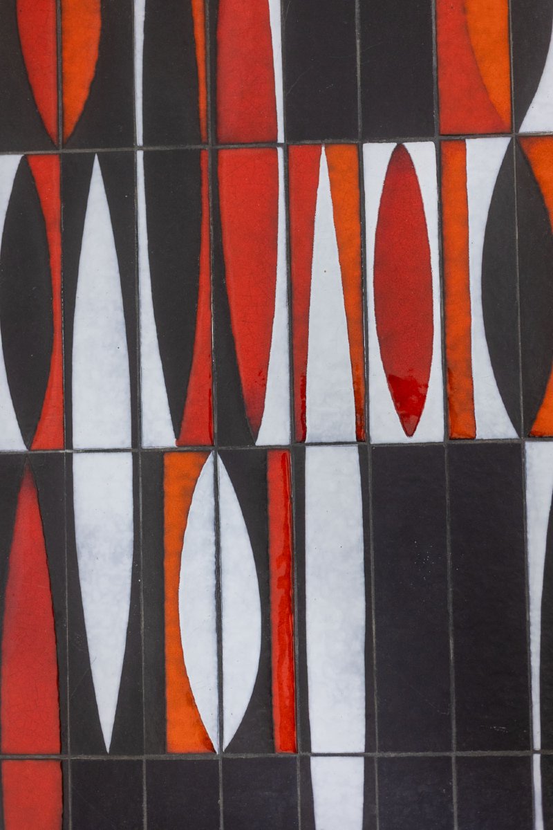 Capron. 'navette' Coffee Table In Black And Red Glazed Stoneware. 1960s. Ls66291834-photo-3