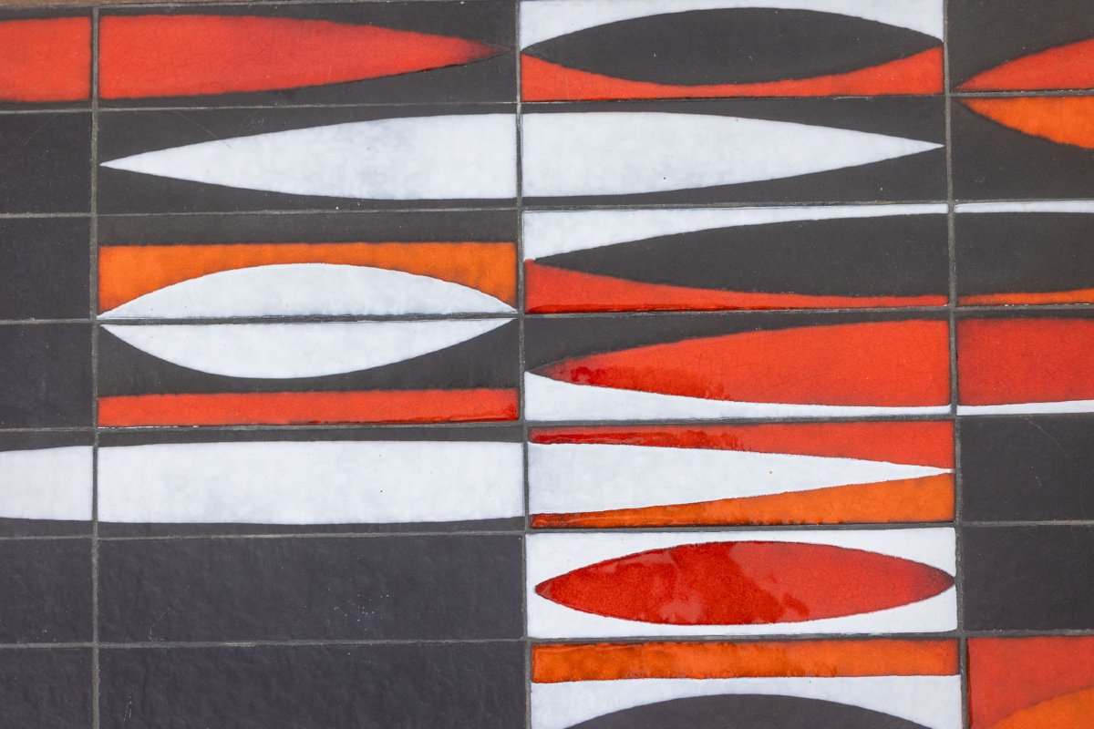 Capron. 'navette' Coffee Table In Black And Red Glazed Stoneware. 1960s. Ls66291834-photo-4