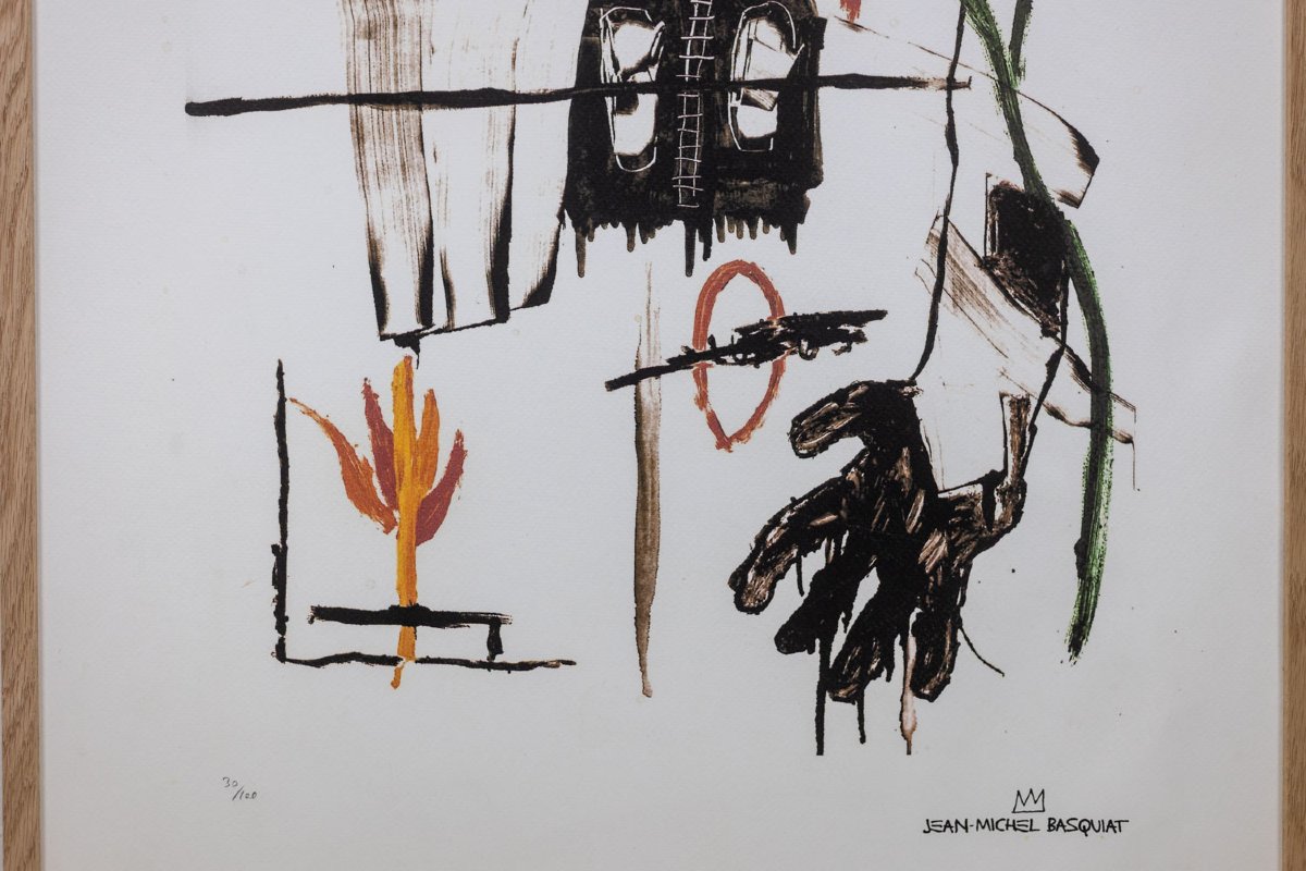 Jean-michel Basquiat. Numbered Color Silkscreen Print. 1990s. Ls6633b89/1-photo-4