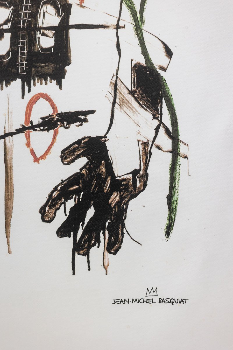 Jean-michel Basquiat. Numbered Color Silkscreen Print. 1990s. Ls6633b89/1-photo-1