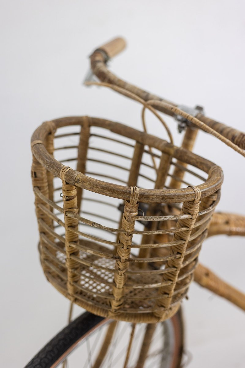 Vélo habillé de bambou et de rotin. Travail artisanal des années 1970. LS6631358-photo-1